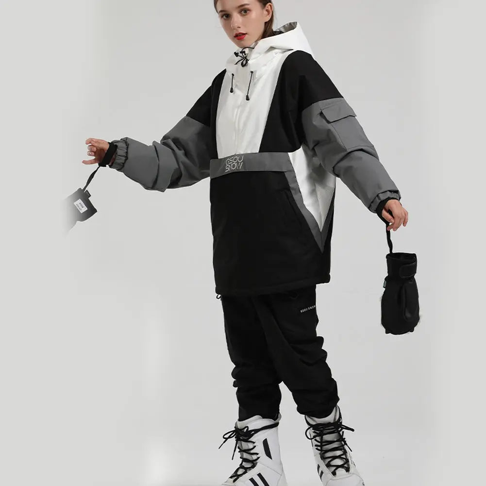 Hotian Reflective Stripe Women Insulated Anorak Jacket HOTIAN