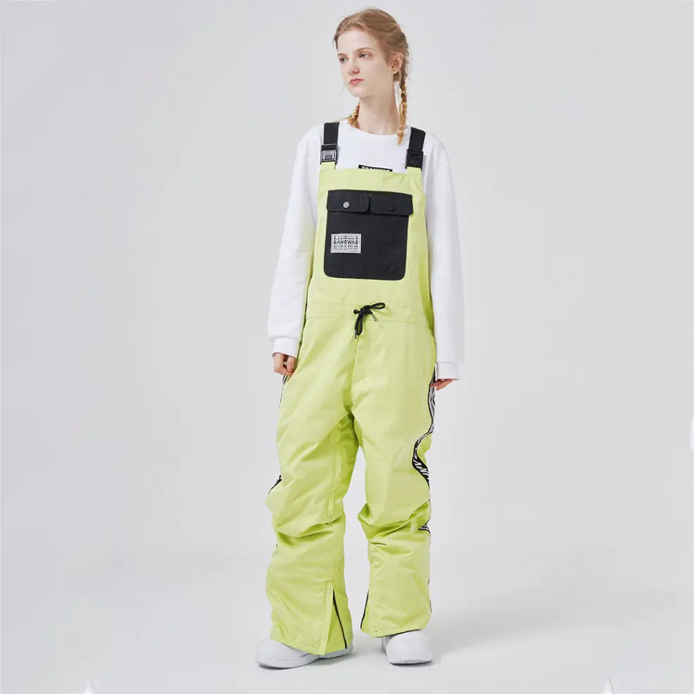 Hotian Reflective Stripe Women Insulated Snow Snowboard Bibs HOTIAN