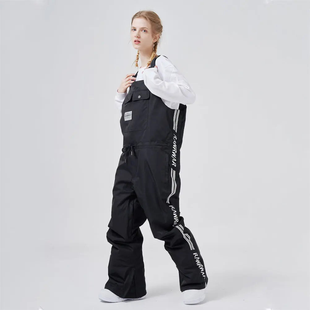 Hotian Reflective Stripe Women Insulated Snow Snowboard Bibs HOTIAN