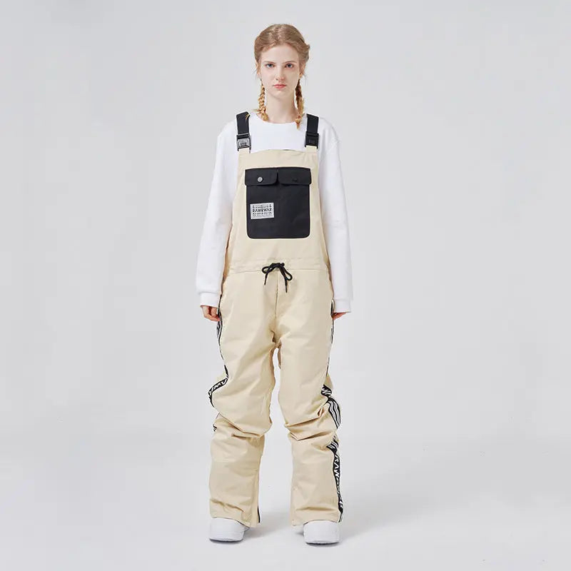 Hotian Reflective Stripe Women Insulated Snow Snowboard Bibs HOTIAN
