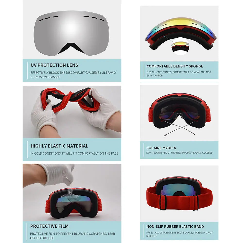 Hotian UV Protection Snow Skiing Sports Goggles HOTIAN