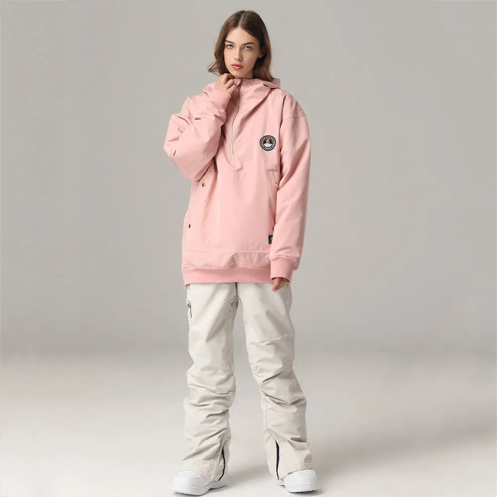 Hotian Women Drawstring Waist Snow Snowboard Cargo Jogger Pants HOTIAN