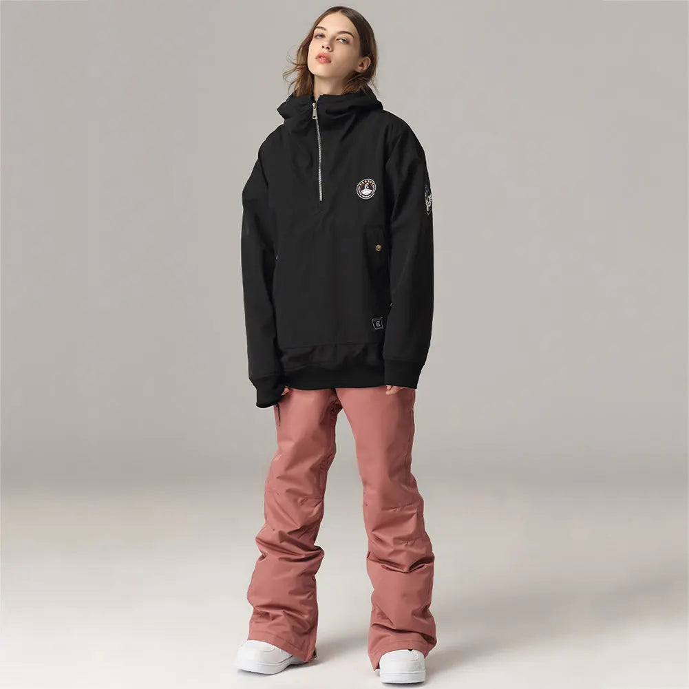 Hotian Women Drawstring Waist Snow Snowboard Cargo Jogger Pants HOTIAN