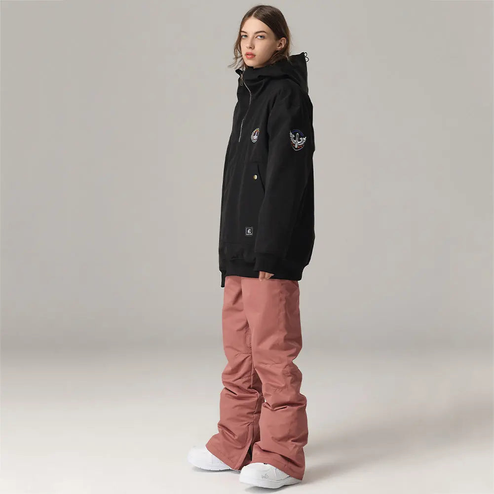 Hotian Women Drawstring Waist Snow Snowboard Cargo Jogger Pants HOTIAN