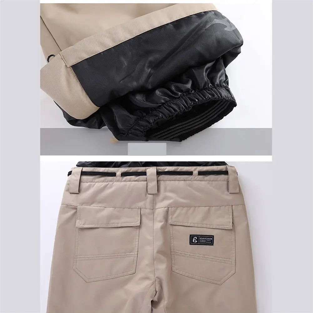 Hotian Women Drawstring Waist Snow Snowboard Cargo Jogger Pants HOTIAN
