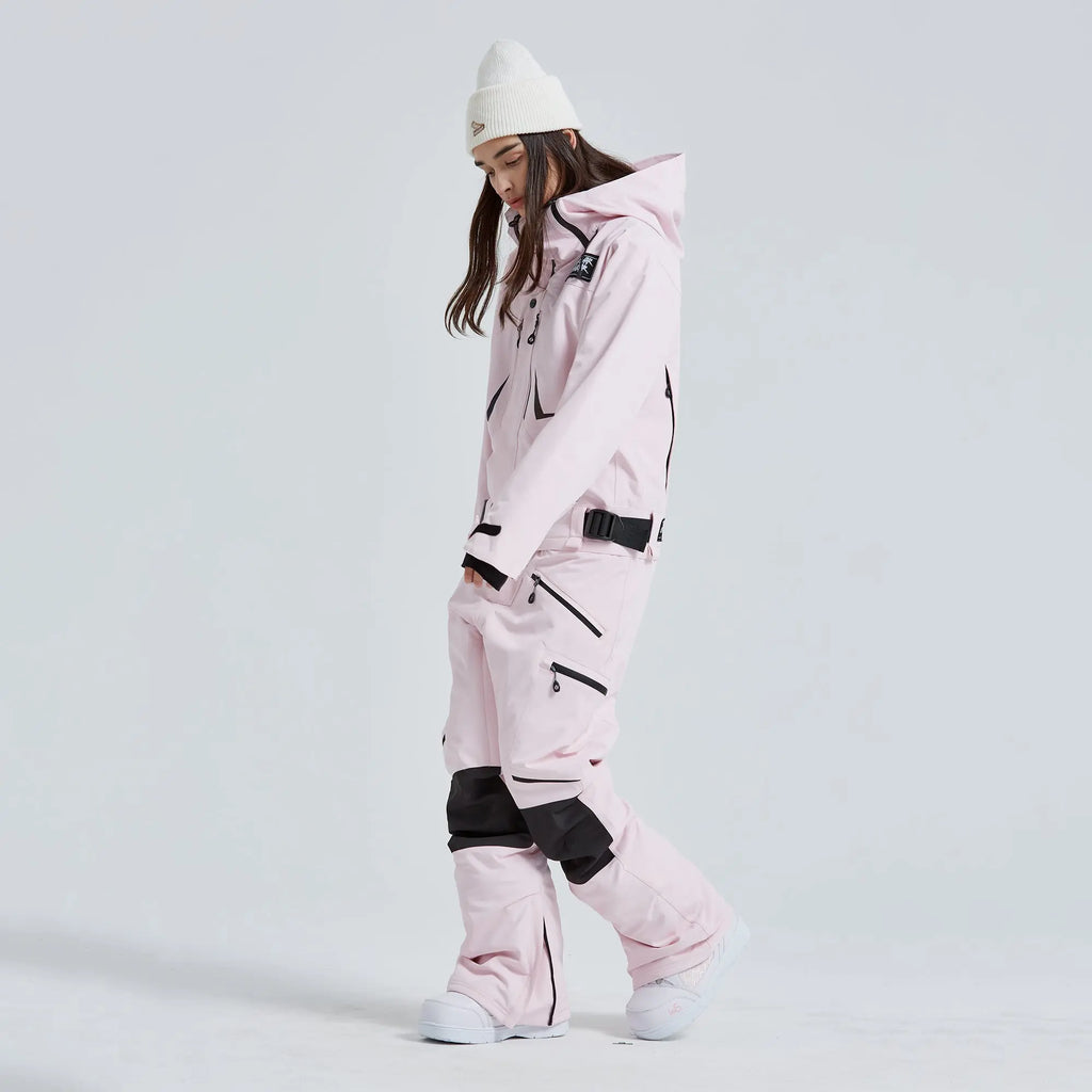 Hotian Women High Neck Hooded One Piece Ski Suits HOTIAN