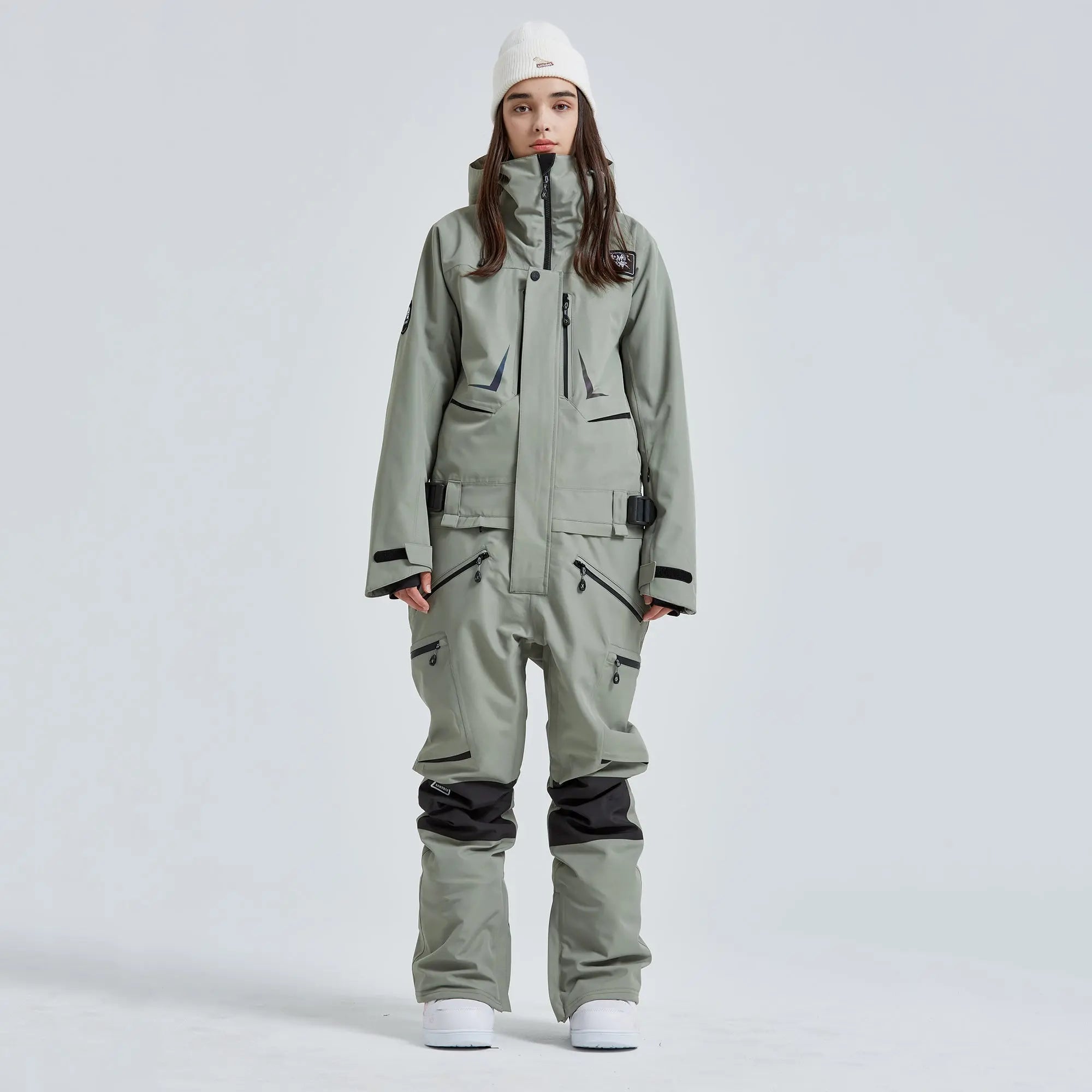 one piece salomon ski suits Women Ski Suits One Piece Jumpsuit Winter Outdoor Warm Snowsuits, Army Green / XL