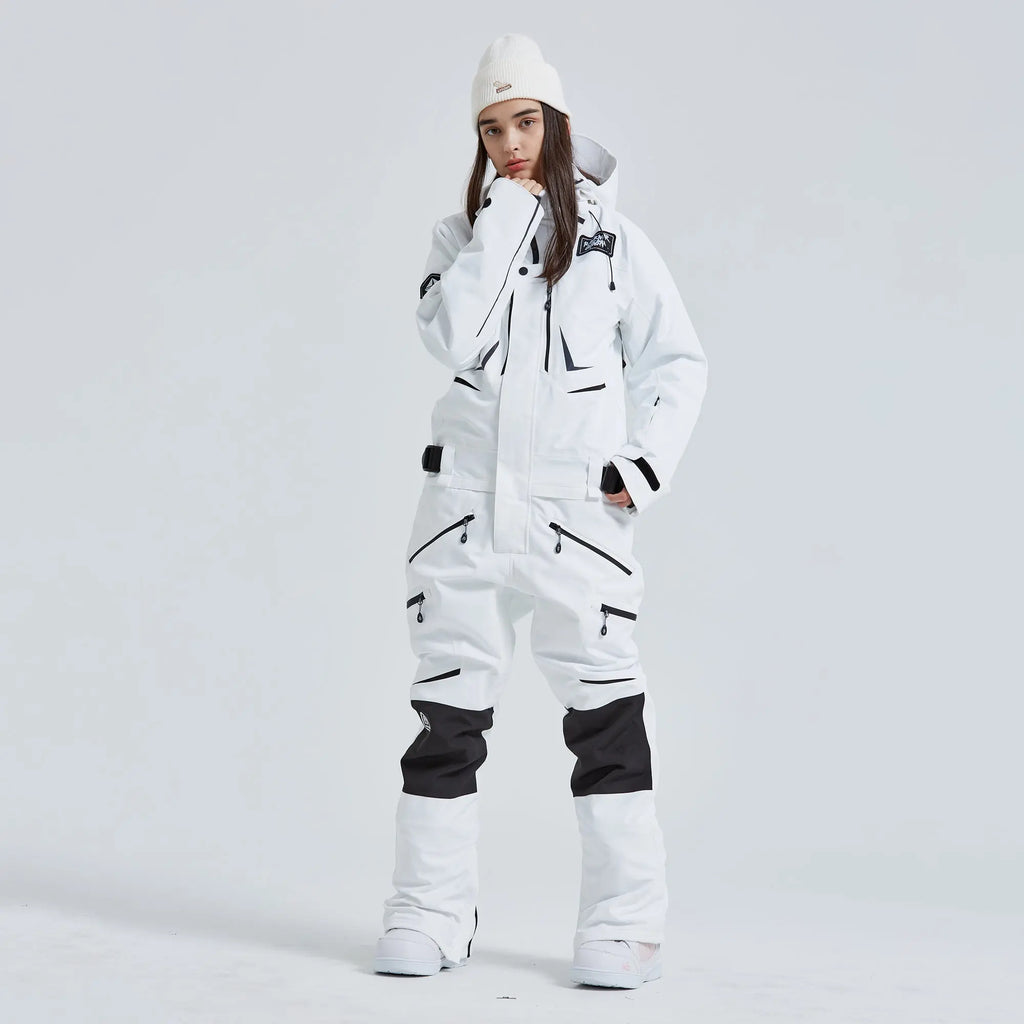 Hotian Women High Neck Hooded One Piece Ski Suits HOTIAN