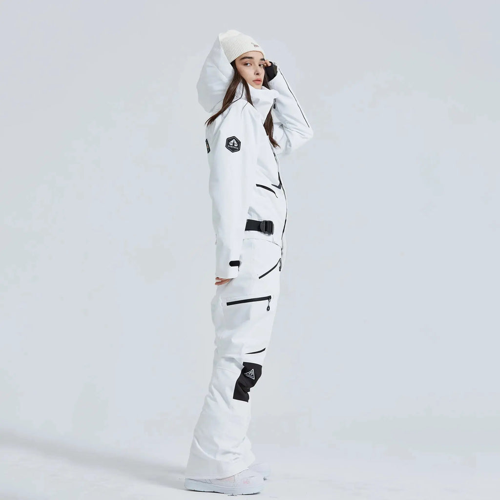 Hotian Women High Neck Hooded One Piece Ski Suits HOTIAN