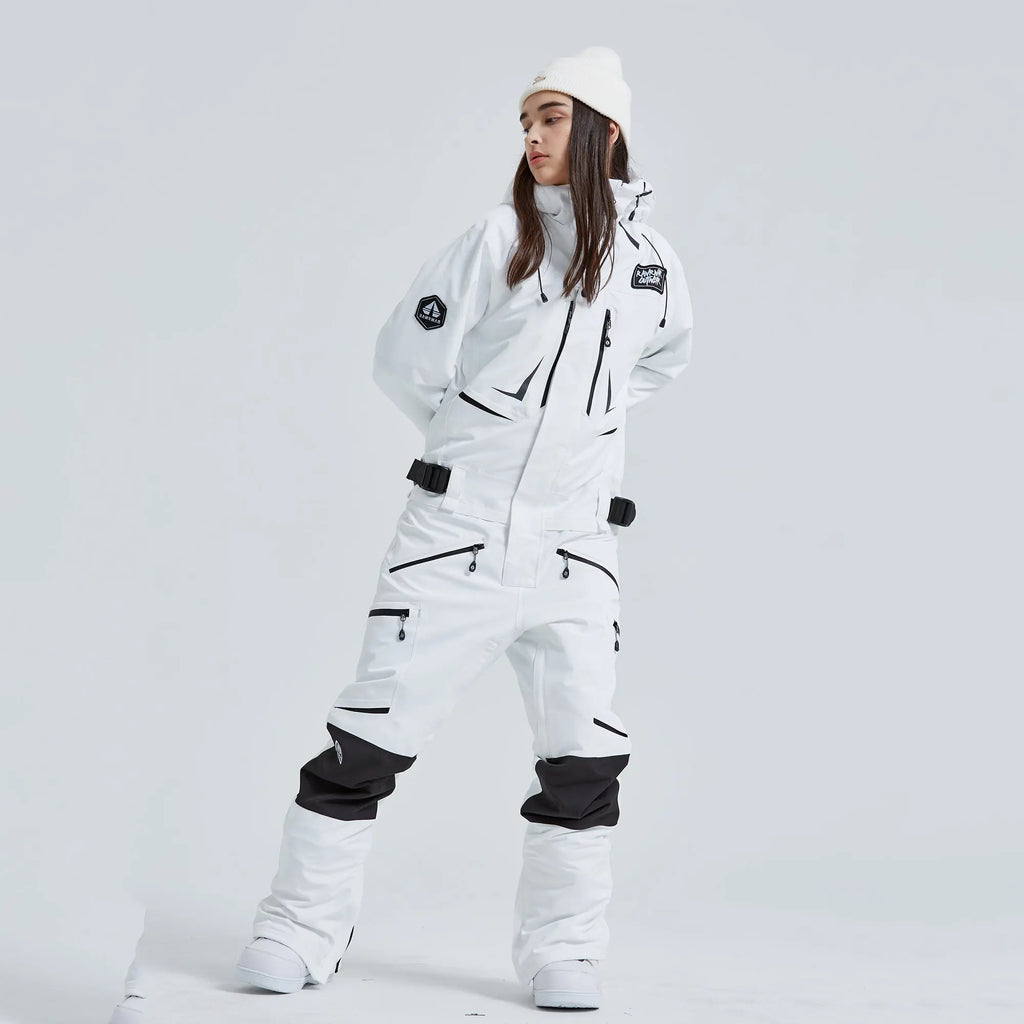 Hotian Women High Neck Hooded One Piece Ski Suits HOTIAN