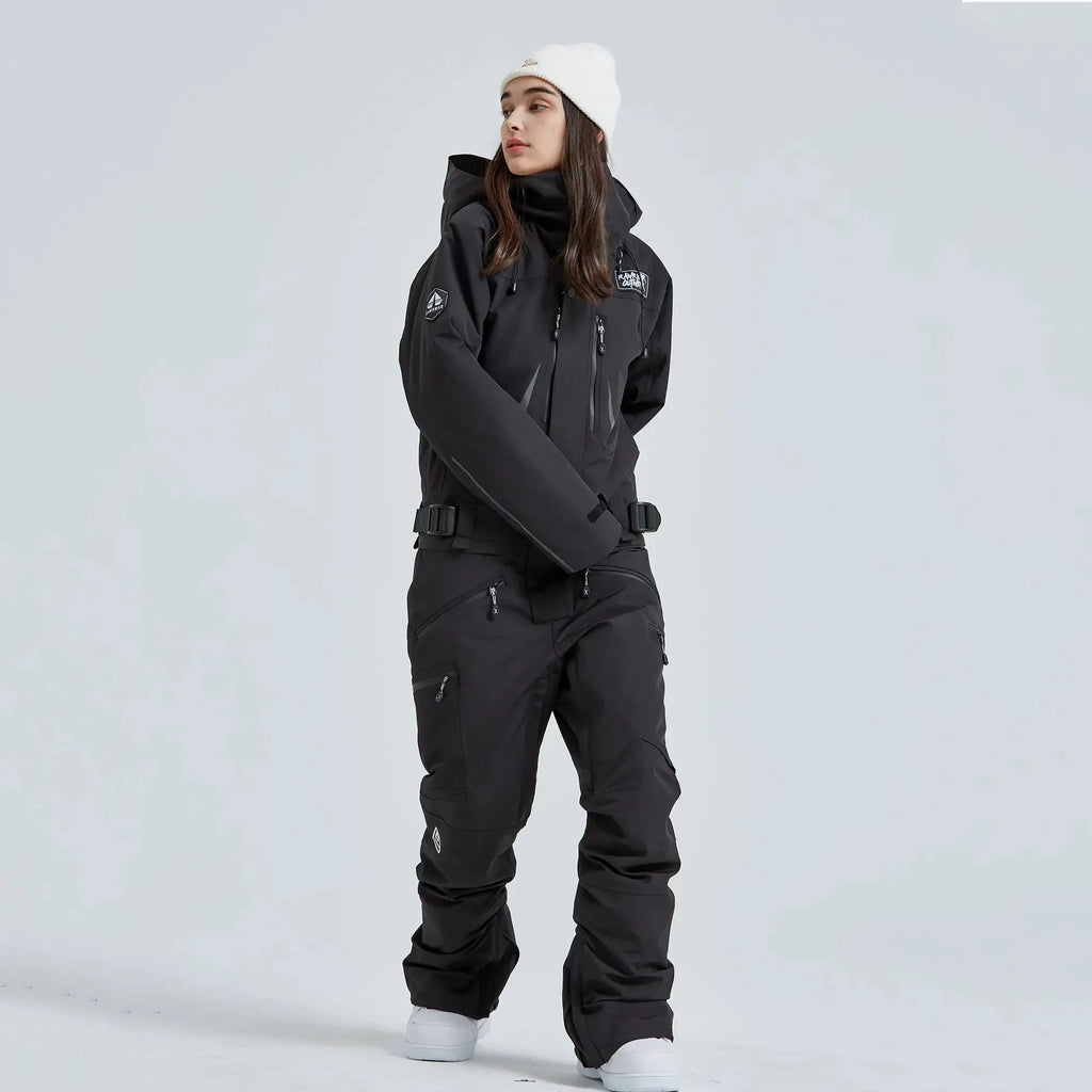 Hotian Women High Neck Hooded One Piece Ski Suits HOTIAN