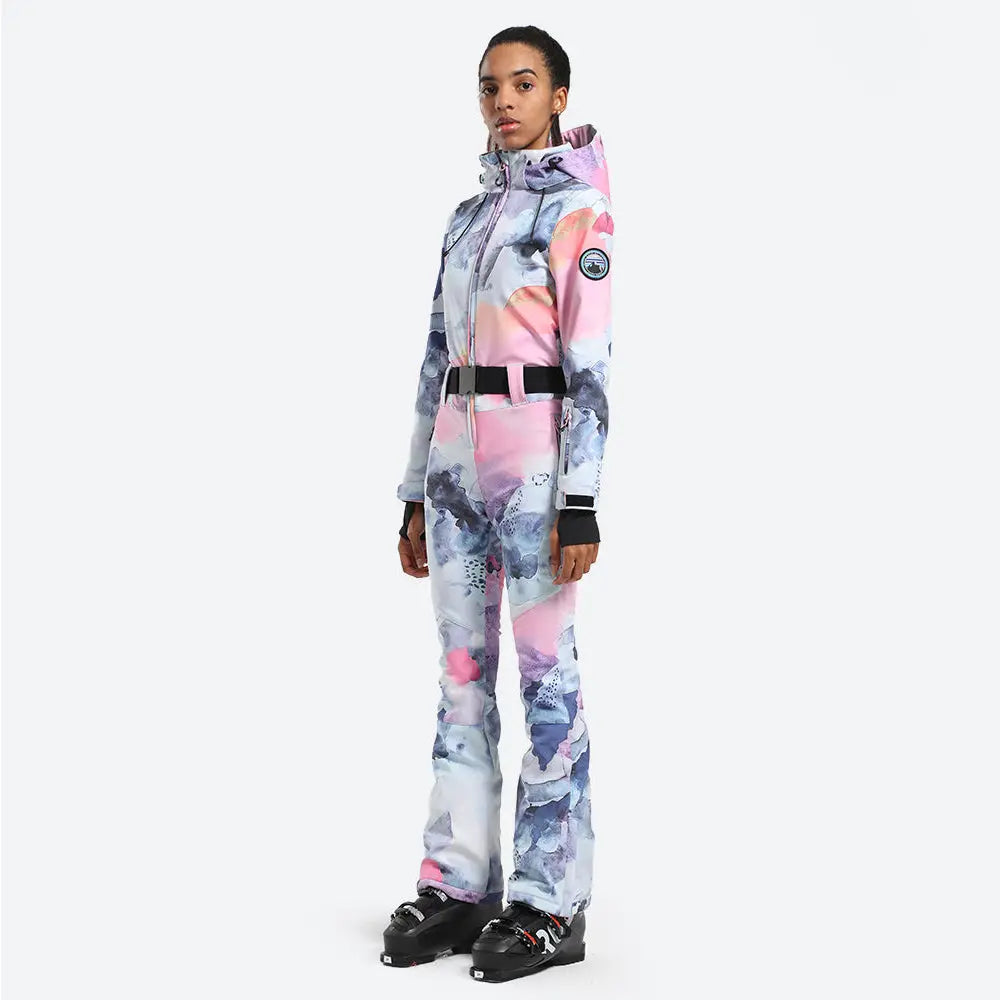 Hotian Women Hooded One Piece Snowsuits Waterproof