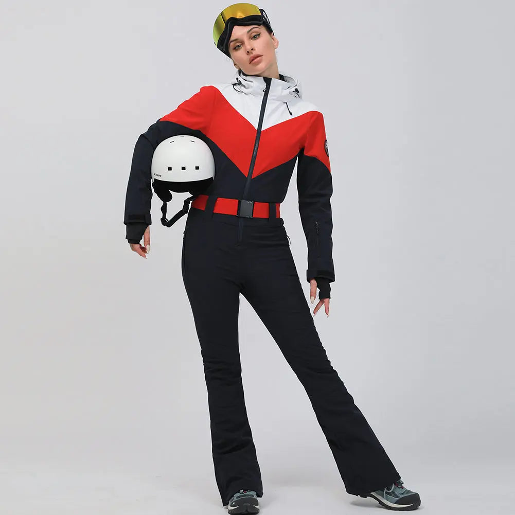 Hotian Women One Piece Snowsuits Waterproof 