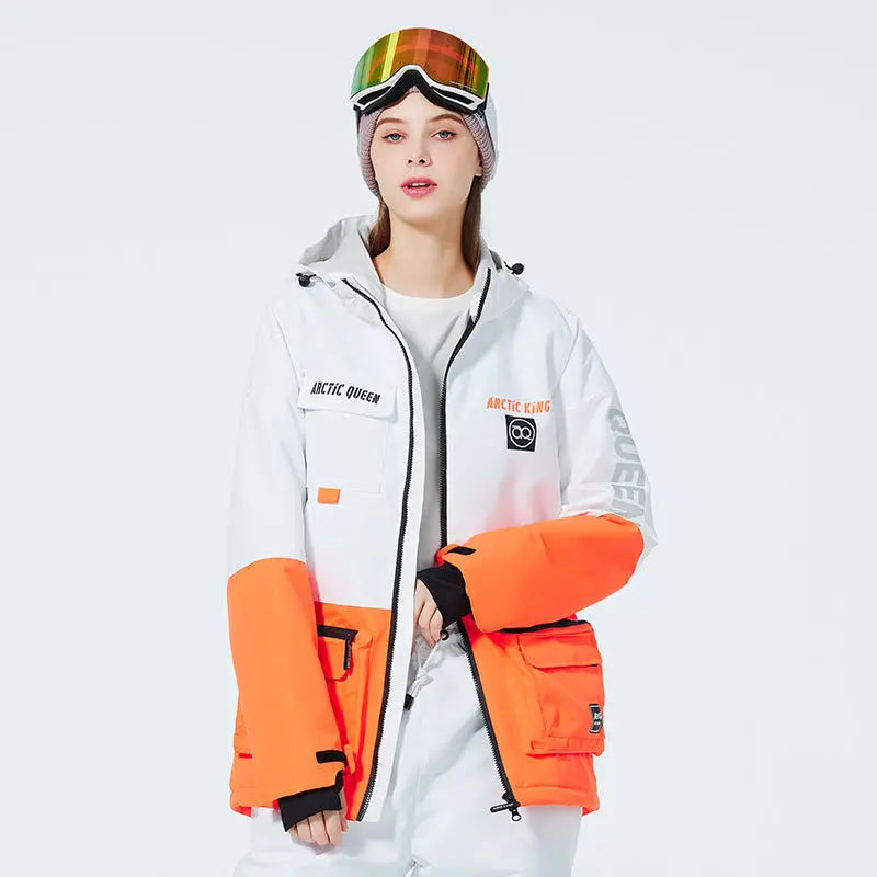 Hotian Women Ski Insulated Cargo Jacket Waterproof