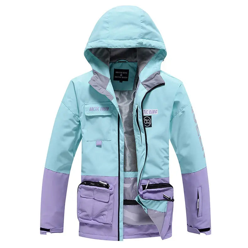 Hotian Women Ski Insulated Cargo Jacket Waterproof HOTIAN