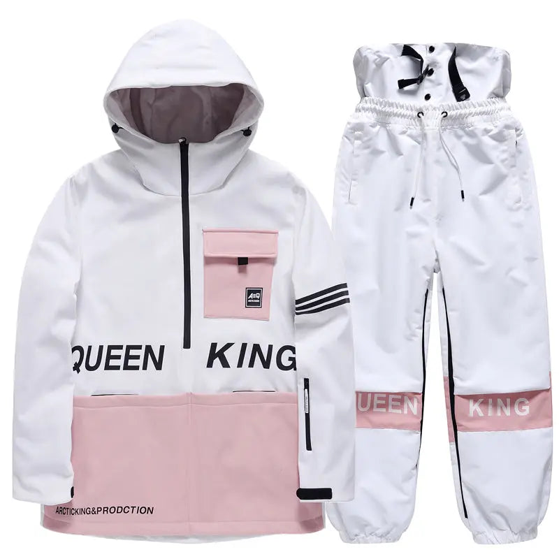 Hotian Women Ski Set Insulated Anorak Jacket & Jogger Pants HOTIAN