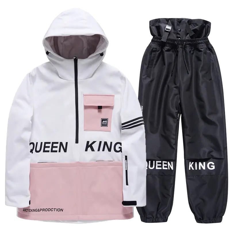 Hotian Women Ski Set Insulated Anorak Jacket & Jogger Pants HOTIAN