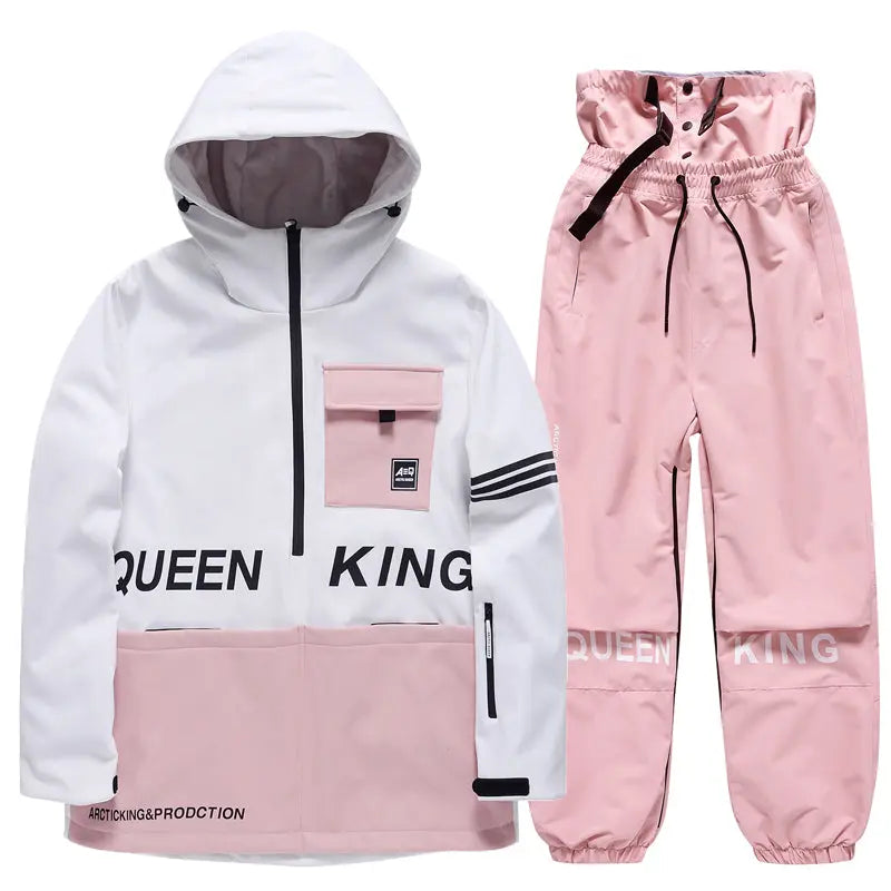 Hotian Women Ski Set Insulated Anorak Jacket & Jogger Pants HOTIAN