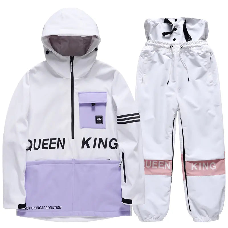 Hotian Women Ski Set Insulated Anorak Jacket & Jogger Pants HOTIAN