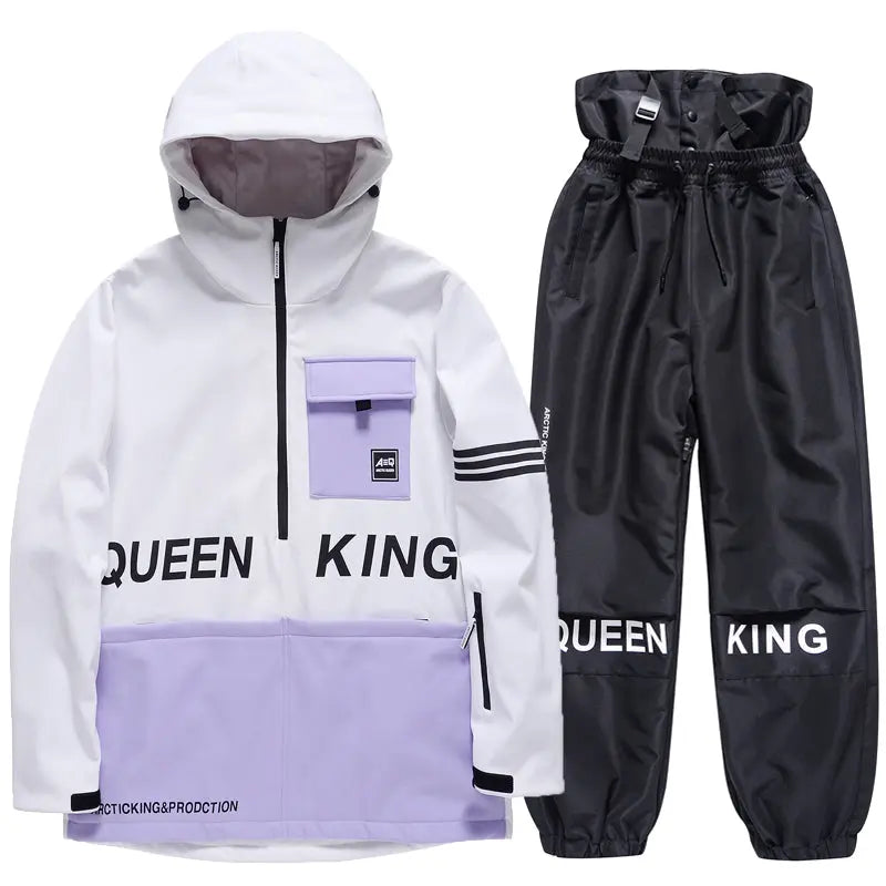 Hotian Women Ski Set Insulated Anorak Jacket & Jogger Pants HOTIAN