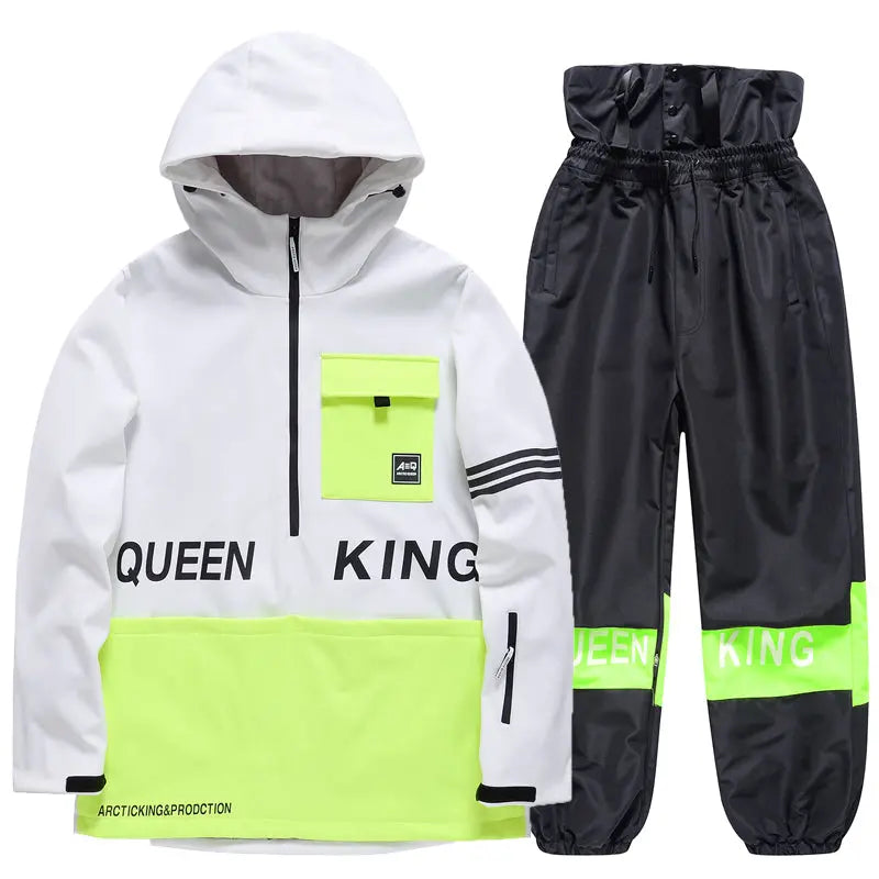Hotian Women Ski Set Insulated Anorak Jacket & Jogger Pants HOTIAN