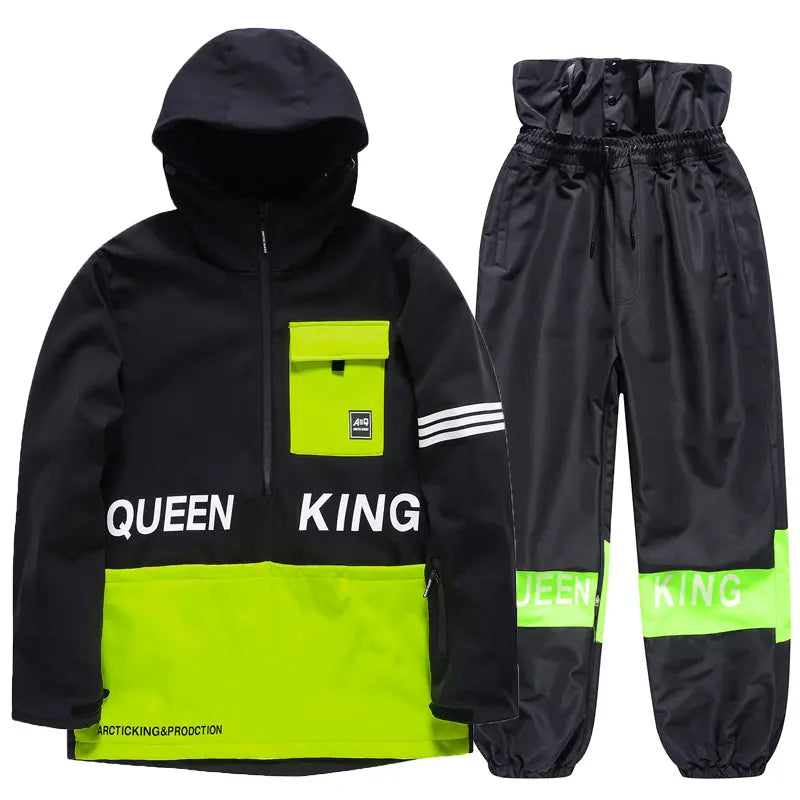 Hotian Women Ski Set Insulated Anorak Jacket & Jogger Pants HOTIAN