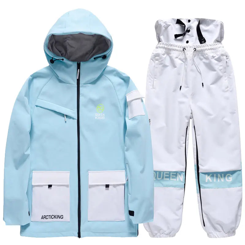 Hotian Women Ski Set Insulated Cargo Jacket & Jogger Pants HOTIAN