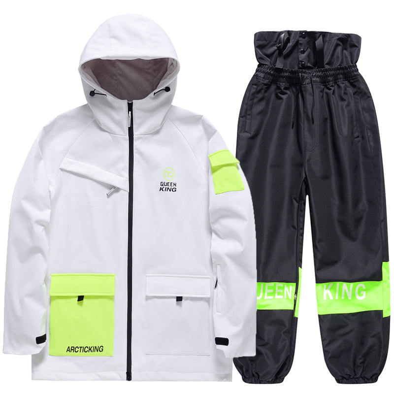 Hotian Women Ski Set Insulated Cargo Jacket & Jogger Pants HOTIAN