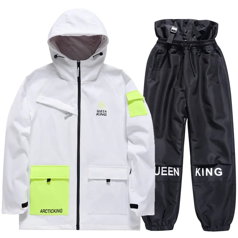 Hotian Women Ski Set Insulated Cargo Jacket & Jogger Pants HOTIAN