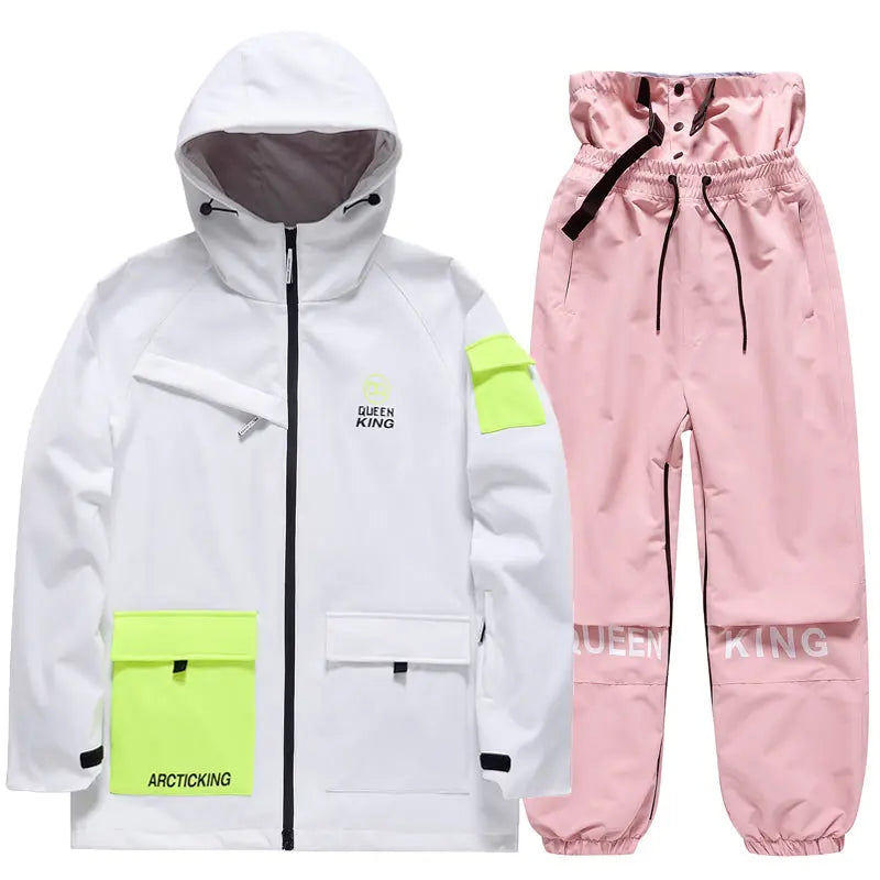 Hotian Women Ski Set Insulated Cargo Jacket & Jogger Pants HOTIAN