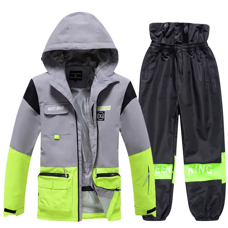 Hotian Women Ski Set Insulated Cargo Jacket & Jogger Pants HOTIAN