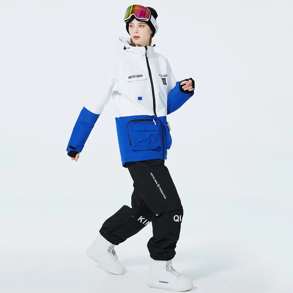 Hotian Women Ski Set Insulated Cargo Jacket & Jogger Pants HOTIAN