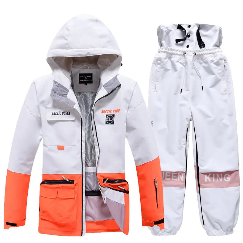 Hotian Women Ski Set Insulated Cargo Jacket & Jogger Pants HOTIAN