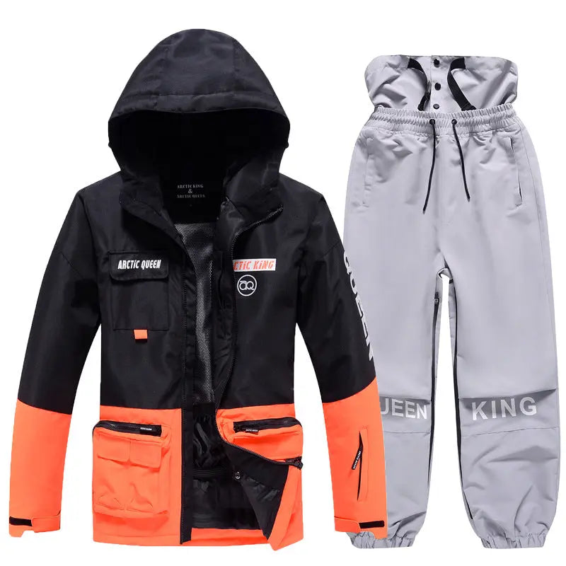 Hotian Women Ski Set Insulated Cargo Jacket & Jogger Pants HOTIAN