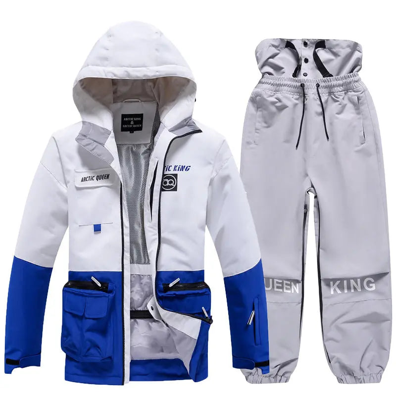 Hotian Women Ski Set Insulated Cargo Jacket & Jogger Pants HOTIAN