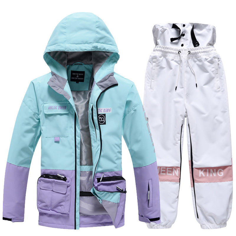 Hotian Women Ski Set Insulated Cargo Jacket & Jogger Pants HOTIAN
