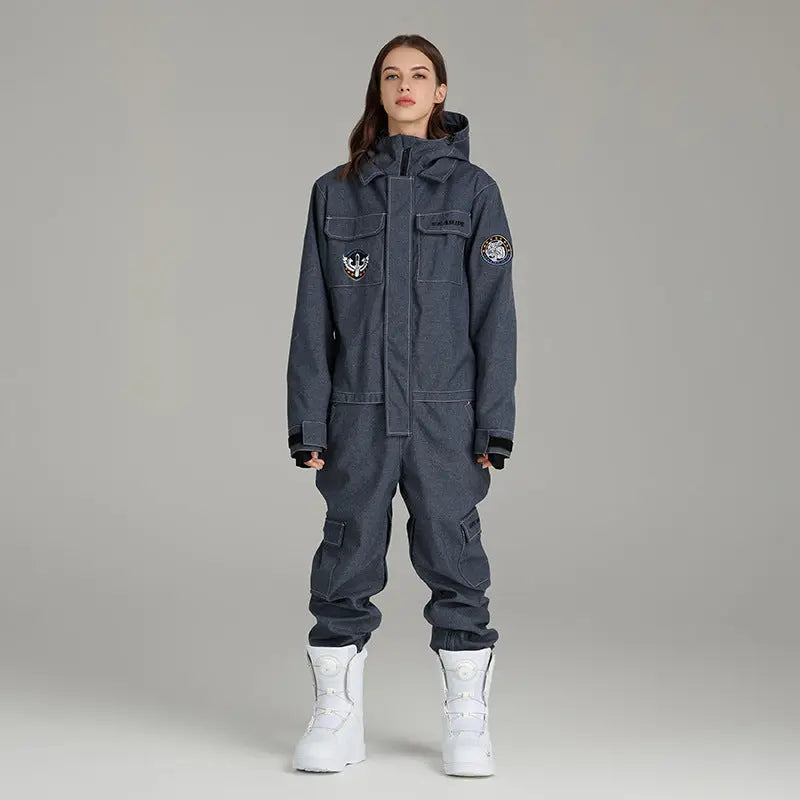 Hotian Women Ski Suit Downhill One-piece Snowsuit