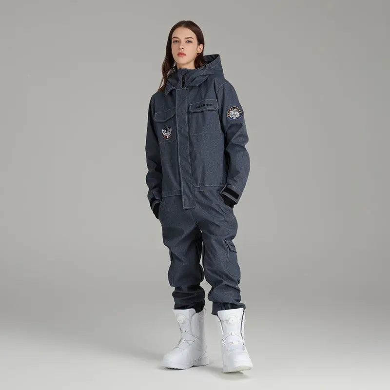 Hotian Women Ski Suit Downhill One-piece Snowsuit