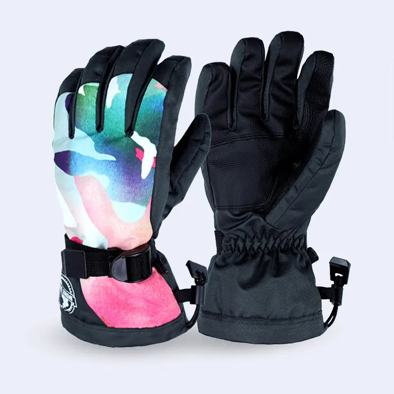 Hotian Women's Ski Snowboard Gloves Waterproof Anti-slip HOTIAN