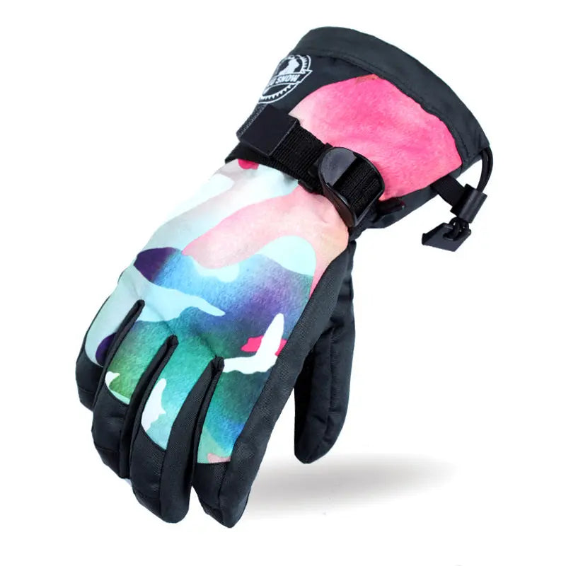 Hotian Women's Ski Snowboard Gloves Waterproof Anti-slip HOTIAN