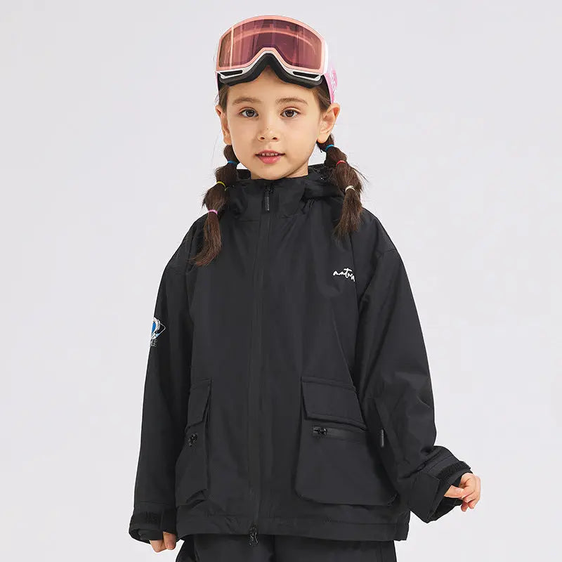 Kids Warm Ski Jacket Coat for Winter Solid Color Snow Wear HOTIANSNOW