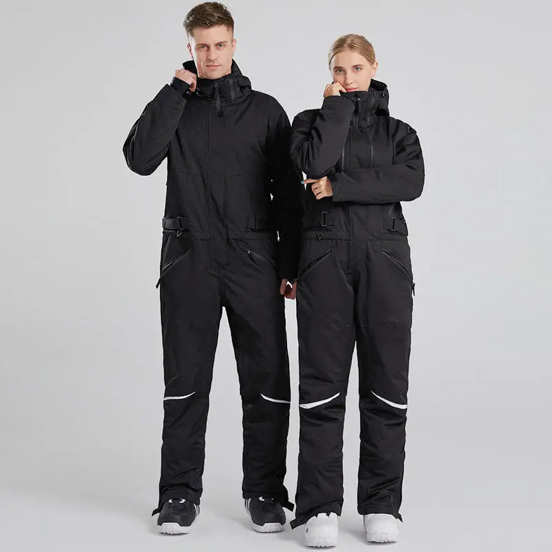 Men's One Piece Ski Suits With Adjustable Belt, Ski Jumpsuit