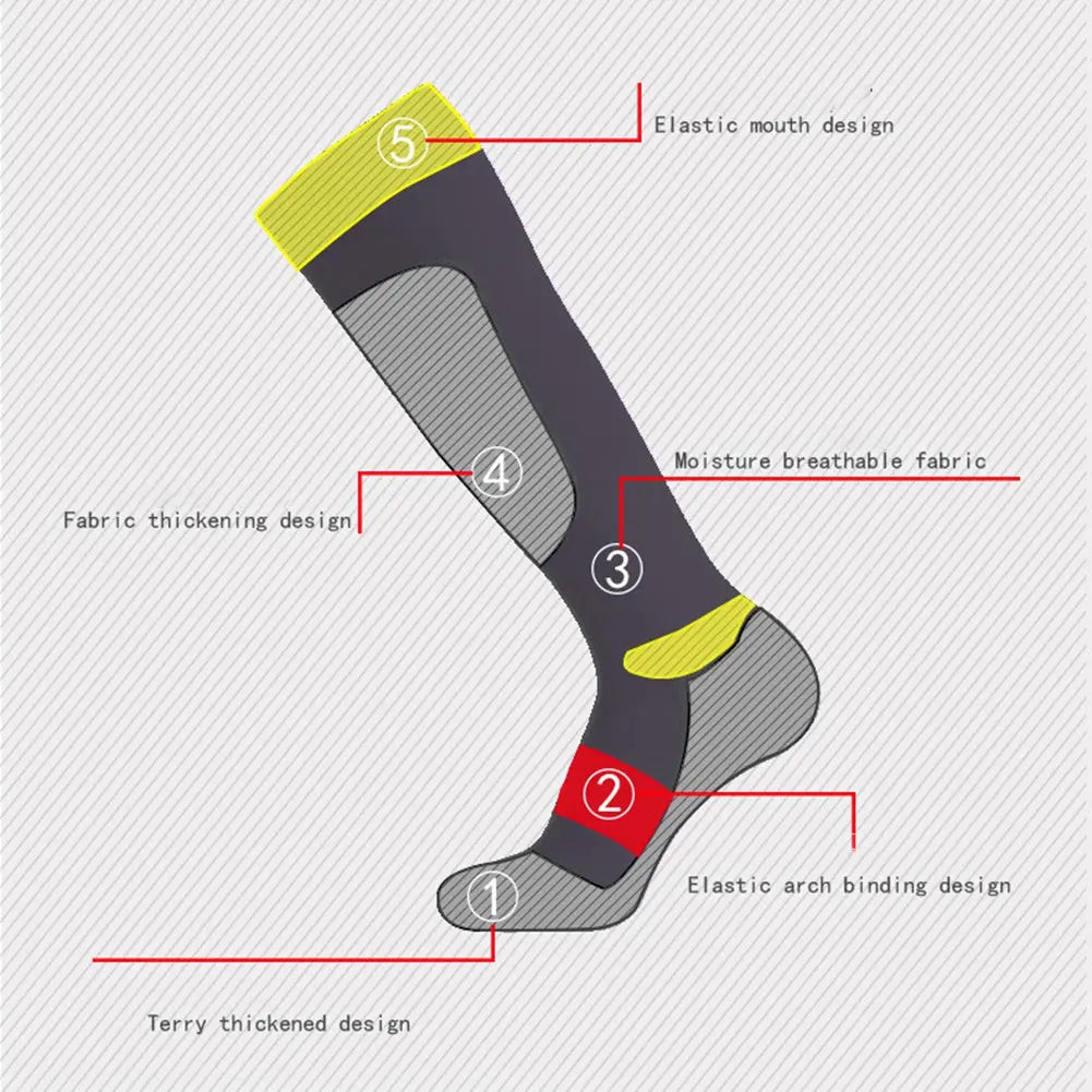 Rib-Knit Outdoor Sports Ski Socks HOTIAN