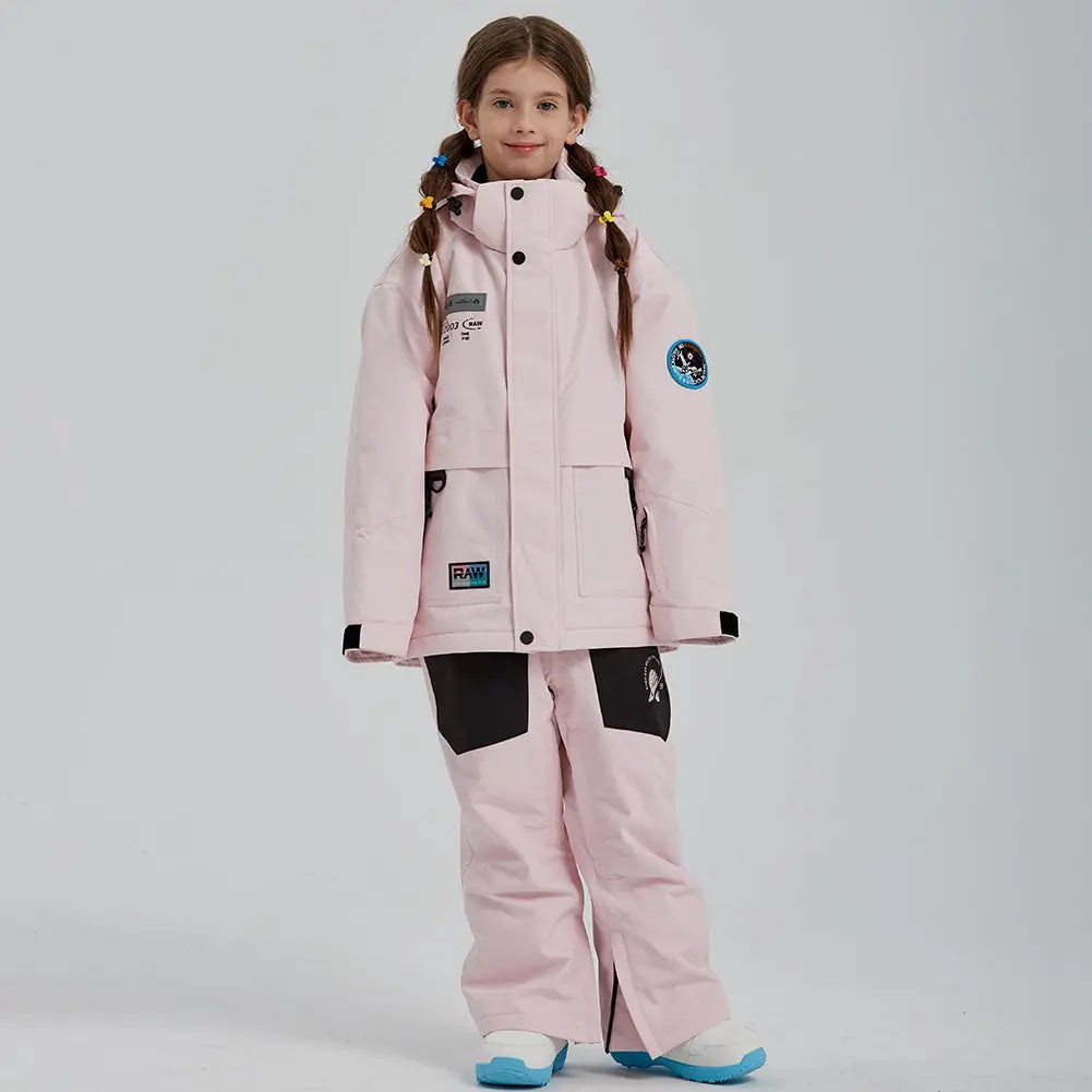 Solid Color Girls Snow Jacket