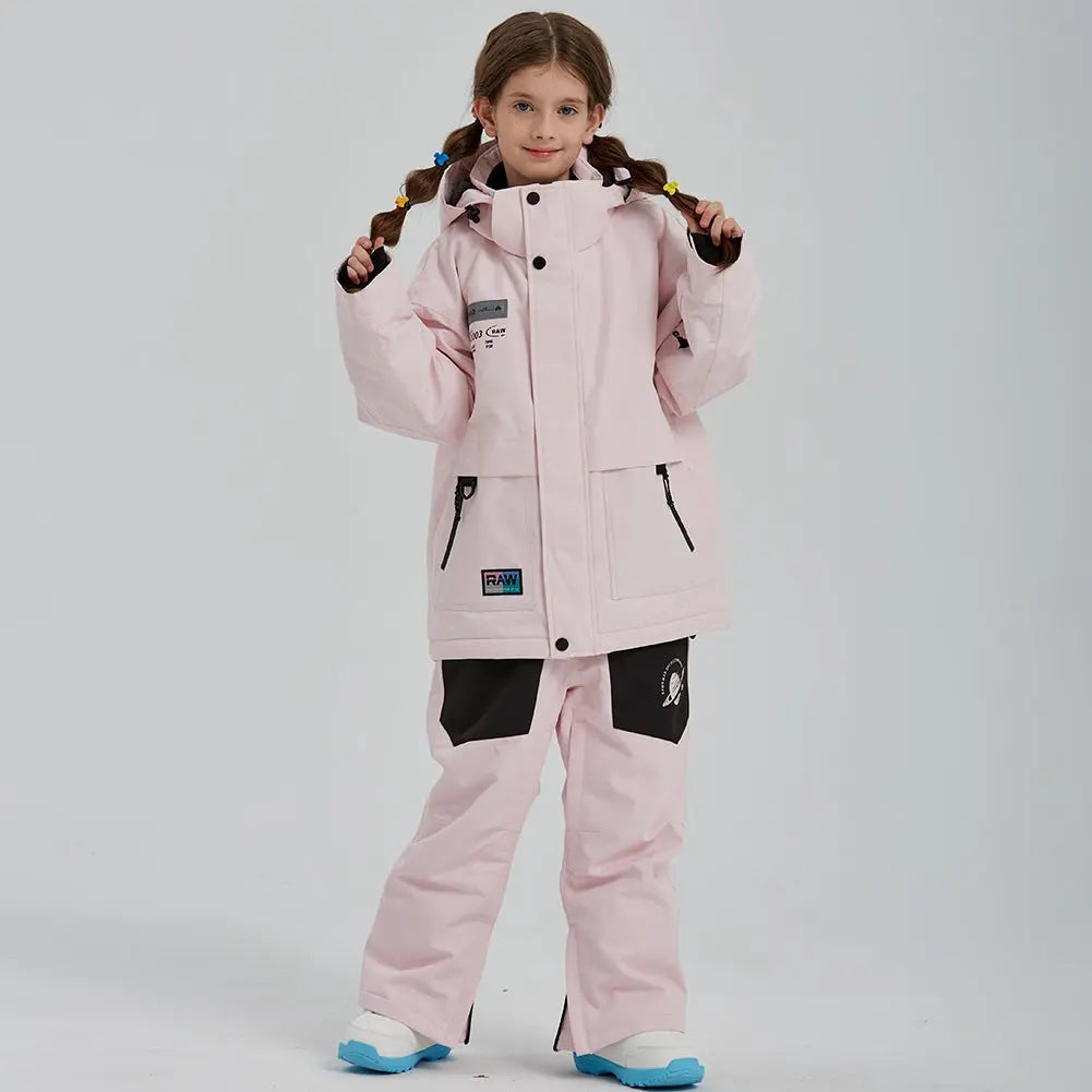 Solid Color Girls Snow Jacket