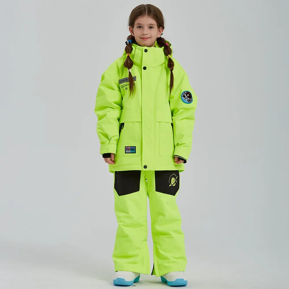 Solid Color Girls Snow Jacket