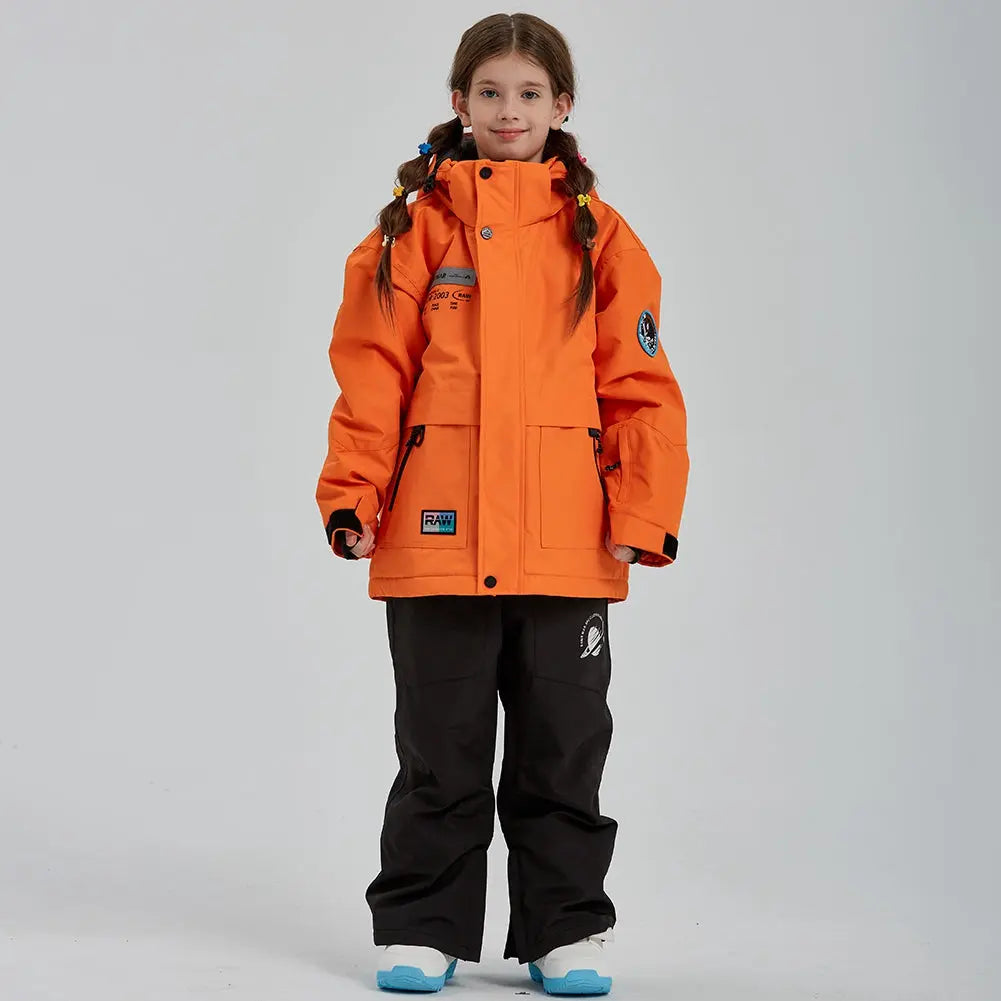 Solid Color Girls Snow Jacket