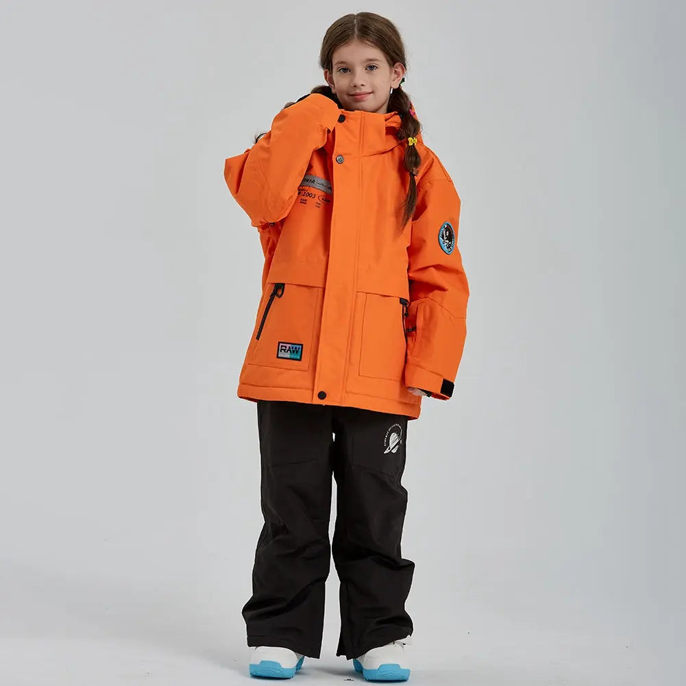 Solid Color Girls Snow Jacket