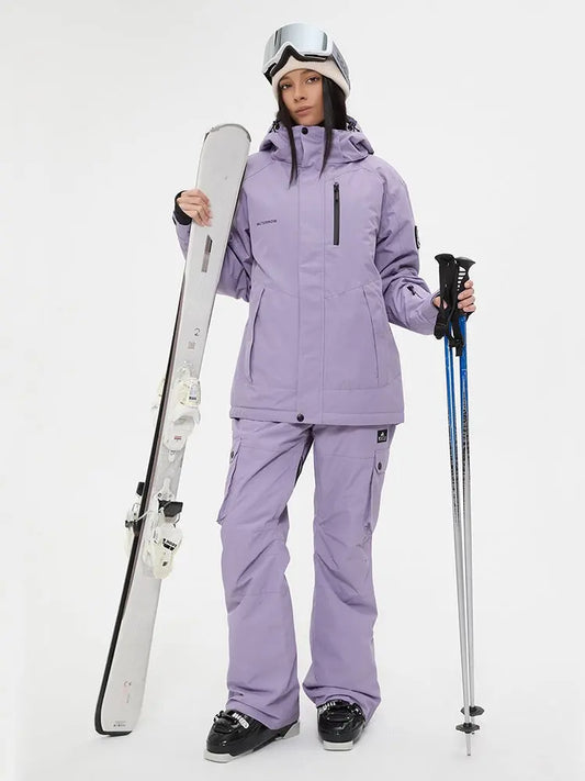 Unisex Waterproof Insulated Cargo Style Ski Suit Set