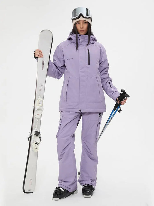 Unisex Waterproof Insulated Cargo Style Ski Suit Set